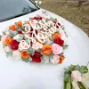 Decorative Flowers 16pcs / 8pcs /1 Set Wedding Car Decoration Champagne Color Artificial Flower Headdecoration Can Be Customized By Name