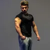 T-shirts masculins Ya American Style Mens T-shirts Sports Fitness Crew Necl