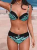 Kvinnors badkläder Push Up Women Swimsuit 2024 Sexig Bikinis Set Baddräkt Summer Brasiliansk Beach Wear Two Pieces Swim Suits Green