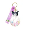 Doll keychain schattig leuke leuke cartoon anime kuromi quicksand sleutelhanger auto sleutel hanger tas accessoires meisje cadeau