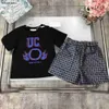 Nieuwe baby tracksuits Summer Boys Set Kids Designer Design Kleding Maat 100-150 cm T-shirt en volledige afdruk van cirkelvormige logo shorts 24APRIL