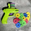 Gun Toys Childrens Frisbee Gun Radish Gun Safety EVA Frisbee Gun Parent Child Outdoor Toy Soft Bullet Gun Battle pistolas de hidrogelL2404