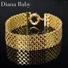 Bracelets de charme Diana Link de cobre amplo Cadeia para unissex 18k Pulseira de ouro Miami Bangle Bangle Punk Hip Hop Jewellery Party Gift