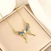 Anhänger Halsketten klassische personalisierte mikroembriebige farbenfrohe Schmetterlingsflügel-Halskette modische und charmante vielseitige Schlüsselbeinkette