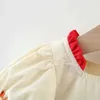 女の子のドレス夏の新しい女の子のドレスかわいい泡の袖刺繍コットンスカート快適な子供レンズ服0〜3歳のd240425