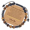 Pulseras de enlace Código de Morse Morse Hecho a mano Pulsera ajustable de piedra helada I Love You Letter Creative Charm Natural Family Gifts