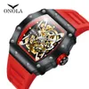 Onola completamente automatico orologio meccanico siliconio maschile sport sport waterproof orow