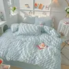 3pcs Soft Duvet Cover Set 1Duvet 2Pillowcase Without Core Bubble grid Print Bedding Comfortable 240425