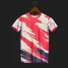 T-shirts Mens Breathable Sportswear Color Stripe Print Training Uniform Outdoor Badminton Shirts Mens Table Tennis Short Sleeve TopsL2404