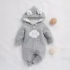 Jednoczęściowe patpat zimowe dziecko urocze chmurki z kapturem dziecięce rompers dla chłopców i dziewczynki ciepłe unisex bodysuit ubrania body unisex