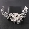 PACCOLA DI PACCOLA DEL MAVERE CRYDAL Crystal Rhinestone Flower Pearl Pettle Combent Cascia Tiara Hairpin For Women Bride Party Wedding Bridal Hair Accessori per capelli da sposa gioielli D240425