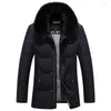 Mens ner Winter Parka 2023 White Duck Men tjock Casual Coat Pure Fur Collar Warm Jacket Plus Size HJ379