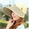 Sun Hat Ladies Wide Brim Straw Women Large Floppy Summer Beach A Button Cap Hatts For 240415