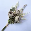 Decorative Flowers Pampas Artificial Rose Bouquet Silk Peony High Quality Wedding Vase Office El Table Centerpiece Home Decor