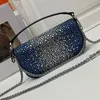 Sac de soirée Luxury Designer Diamond Crossbody Sac Fashion Fashion Silver Chain Sac à épaule Willow Nail Diamond Sac à main de haute qualité Sac fourre-tout complet en cuir de haute qualité