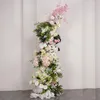 Decoratieve bloemen Roze groene serie Rose Hydrangea Wedding achtergrond Hoorn Arch Decor Arrangement Bloemgebeurtenis Bloemstand Stand raam