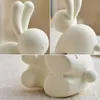 2PCs Modern Abstract Rabbit Figura Estilo Nórdico Ornamento Animal Presentes Decorativos da Família Crafts Cerâmica Decoração da Decoração do Presente 240425