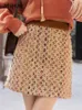 Mini-saia de lantejoulas de malha para mulheres Autumn Winter Korean Fashion High Caist A-Line Y2K Streetwear Chic Saias femininas MXC57B0146 240419