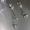 Moda de charme Shiny Rhinestone assimétrico Brincos de clipe de estrela para mulheres meninas Círculo de metal coreano Sem piercing Cartilage Ear Jewelry