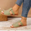 Sandalen 2024 Hochzeitsschuhe für weibliche Sommer modische Frauen großer Temperament Flat Leder Zapatos para Damas en Oferta