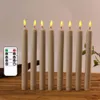 2 Pieces 25.5 cm Battery Operated Wedding Candles With Remote10 inch Beige Color Warm White Flickering Timer LED Taper 240417