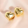 Örhängen Vintage Big Love Heart Mosquito Coil Clip Earrings for Women Real Gold Plating Elegant utan att genomtränga örhängen smycken 2022