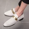 Italien Men Hollow Out Houghtable Casual Le cuir chaussures Fashion Slip-On Flat Designer Party Party Making