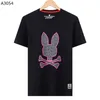 Skull Rabbit Mens T Shirts Psychological Bunny Camisetas Para Hombre Men Designers Tshirt Hemd Round Neck Kort ärmskjortan Högkvalitativ Pure Cotton Solid Color