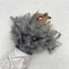チャームブレスレット女性自然な毛皮の羽毛カフスブレスレットアームカフシャツのセクシーなスナップリアルダチョウアンクレット手首のための袖