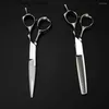 Hår sax Professional Japan 440C 6 Upcale Scissor Silver Hair Scissors Cutting Barber Haircut Thinning Shears Frisör Q240425