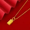 Anhänger Halsketten trendy goldene, dicke, plattierte Stempel Golden Backstein Halskette für Männer Mode Schmuck