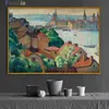 Toile murale peinture décoration de maison vintage multicolore abstrait d'image géomotrique imprimés nordiques affiches modernes vivant roo 240415