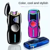 Fashion Double Arc Electric Plasma Lighter With Led Lighting Finger Spinner Lighter