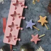 Glassverktyg 4 Cavity Star Ice Cream Silicone Mold Diy Cartoon Chocolate Jelly Biscuit Baking Mold Cake Cake Decoration Soap Candle Making Present Q240425