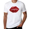 Polos Polos Red Glitter Lips T-shirt Summer Ubranie Hippie Owworg Men Men Koszulka