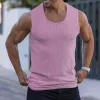 T-shirty bez rękawów Sport Tshirt kulturystyka fitness Top zbiornik TEE TEE Solid Knit Summer Tshirt Trening Trening Gym Running Tshirt Men