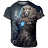 T-shirty męskie duże męskie T-shirt 3D Tiger Print Tees Tops Summer Casual Mens Animal Wzory T-SHIRT Szybka sucha moda odzież2404