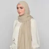 Hijabs Nieuwe pom chiffon ontwerp hijab sjaalsjooi wrap moslim hoofdband lange vrouwen sjaals d240425