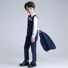 Anzüge Kinder Jacke Weste Hosen Bowtie Hochzeitskleid Frühling Sommer Jungen formelle Fotografie Anzug Teenager Anzug Kinder Abschlusskostüm