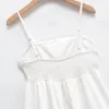 Casual Dresses Women's Long Dress Summer White Brodery Vintage Spaghetti Strap Female Party Elegant and Pretty Vestidos