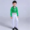 Stage Wear Boys Hip Hop Costume Bambini colorati jazz paillettes per maniche lunghe abiti per le prestazioni del palco indossare abiti per bambini d240425