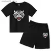 Ensembles de vêtements Tiger Head Childrens T-shirt Ensemble de 2-12 ans garçons et filles à manches courtes décontractées Top d'été + shorts Q2404251