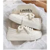 Slippers 2023 Summer New Heel Treadable Half Trailer Canvas Shoes para feminino Plataforma de sapatos de sapatos brancos versáteis Little Women Women Women