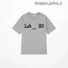 lanvis T Shirt Men's ss24 Designer Lanvis curb T Shirt luxury Women's Beige Speckle Alphabet Print fashion Casual Loose Half Sleeve White lanvis clothing 1822