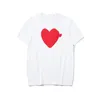 Summer Mens T-Shirts CDGS Play T Shirt Commes Short Sleeve Womens des Badge Garcons Brodery Heart Short Sleeve Red Heart 007