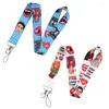 Keychains Movie Vampire Diaries Lanyards Card Cover Sets Horror Figure Red Heart Printing Neck Strap Mobile Phone Hang Accessories