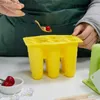 Eiscreme-Werkzeuge 6-Even-Spiral-Eis-Eis Silikonform selbst gemachter Kinder Eiszeitenhersteller Lebensmittelqualität Sommer Dessert Gelee Q240425