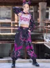 Stage Wear Modern Dance Performance K-pop Stage Outfit Runway Show Wear Hip Hop Clothes For Girls Kids Jazz Dance Costume Black Purple d240425