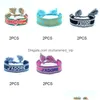 Bangle 10Pcs 2022 Letter Hope Embroidery Fabric Bracelets For Women Girls Handmade Charm Wrap Bracelet Boho Jewelry Wholesale Drop De Dhsza