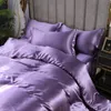 Luxury Satin Bedding Set Rayon Däcke Cover Single Double King Size Kit Designer Bedbling Set Bed Linen 240425